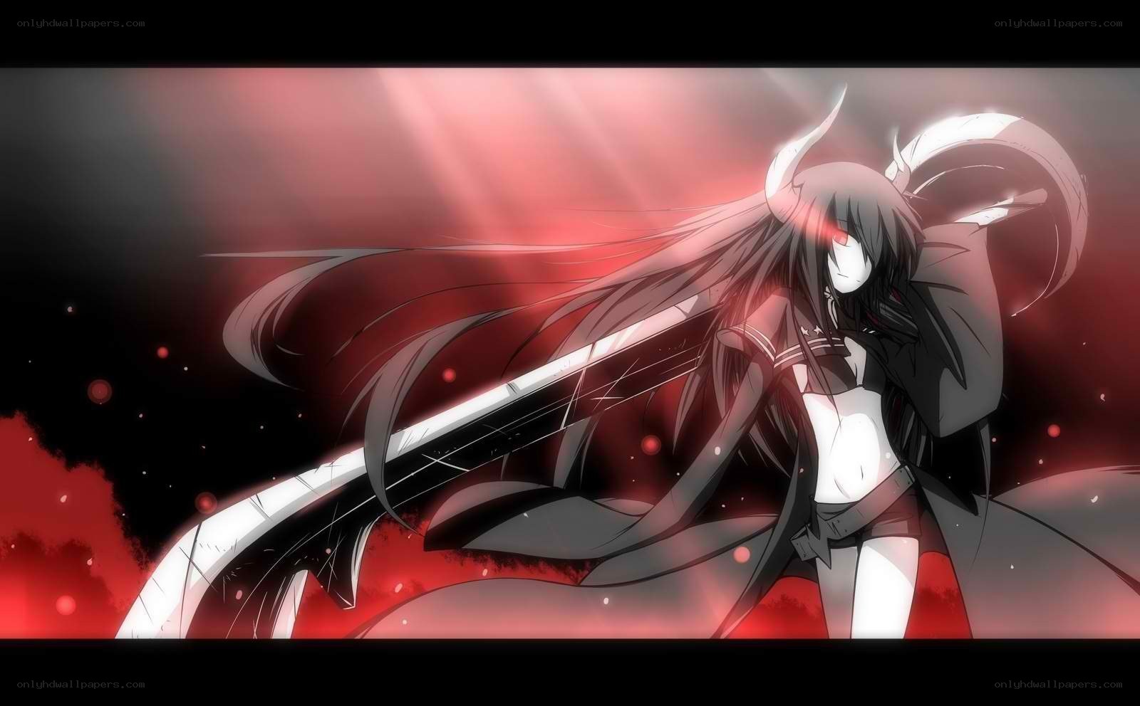 anime warrior with red eyes