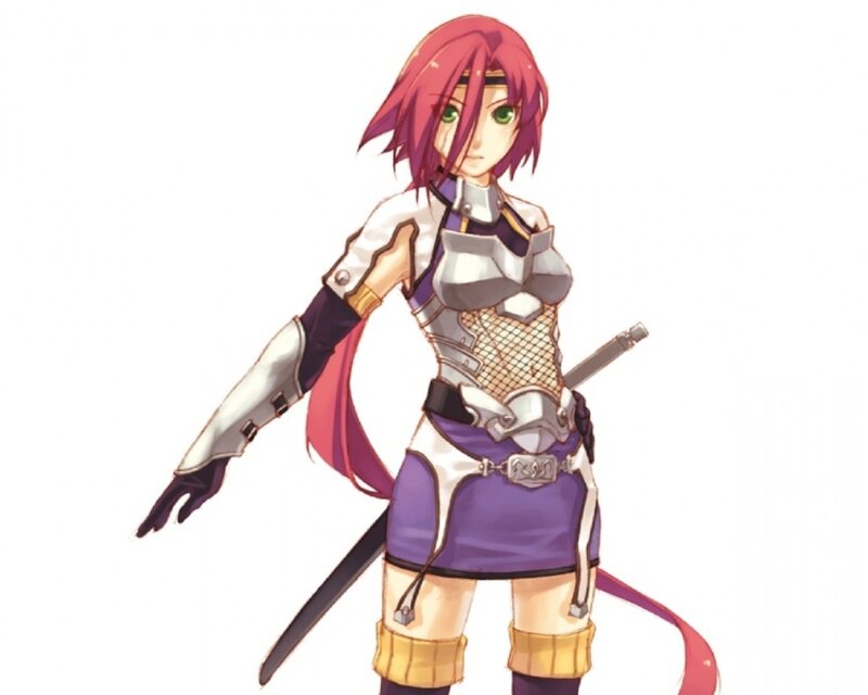 anime warrior with red hair