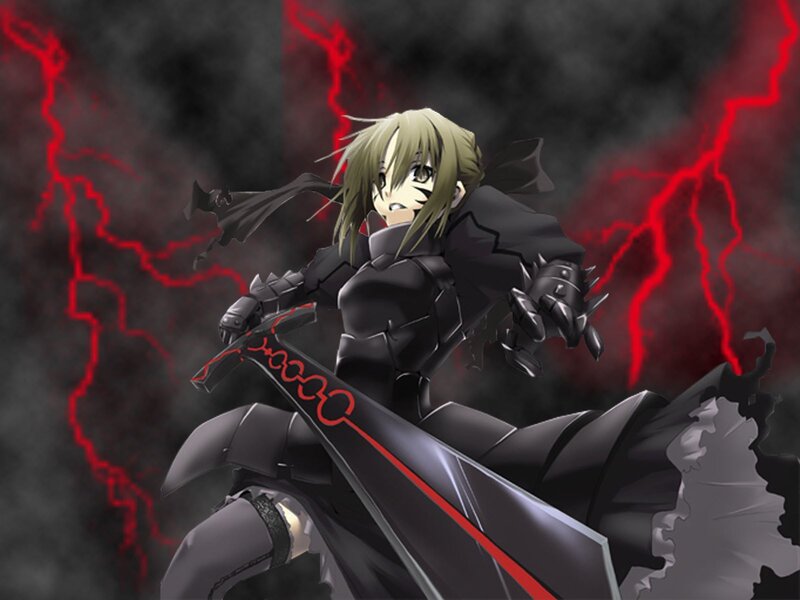anime warrior with red lightning