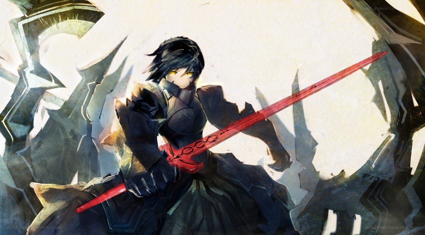 anime warrior with red sword