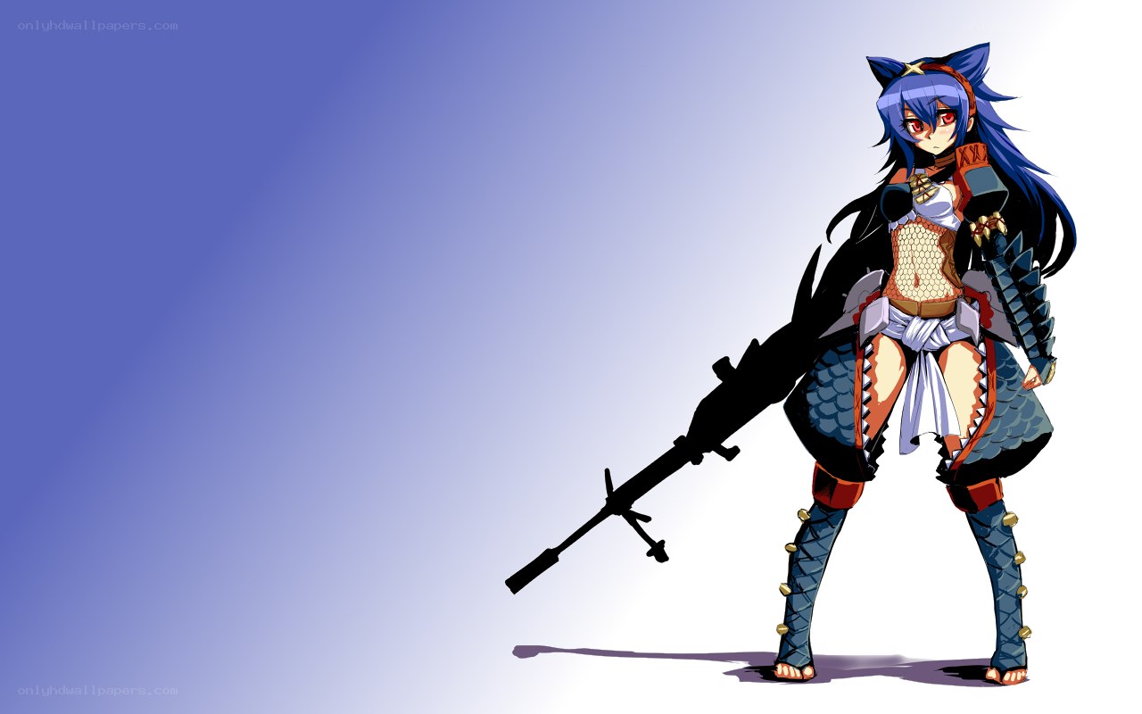 anime warrior with rifle
