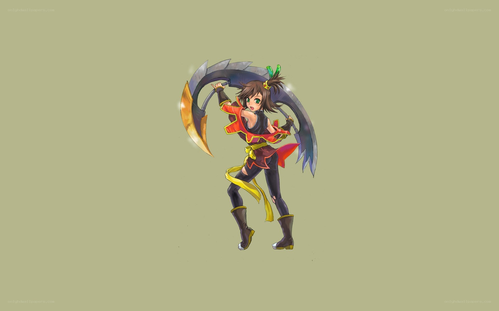 anime warrior with scythe