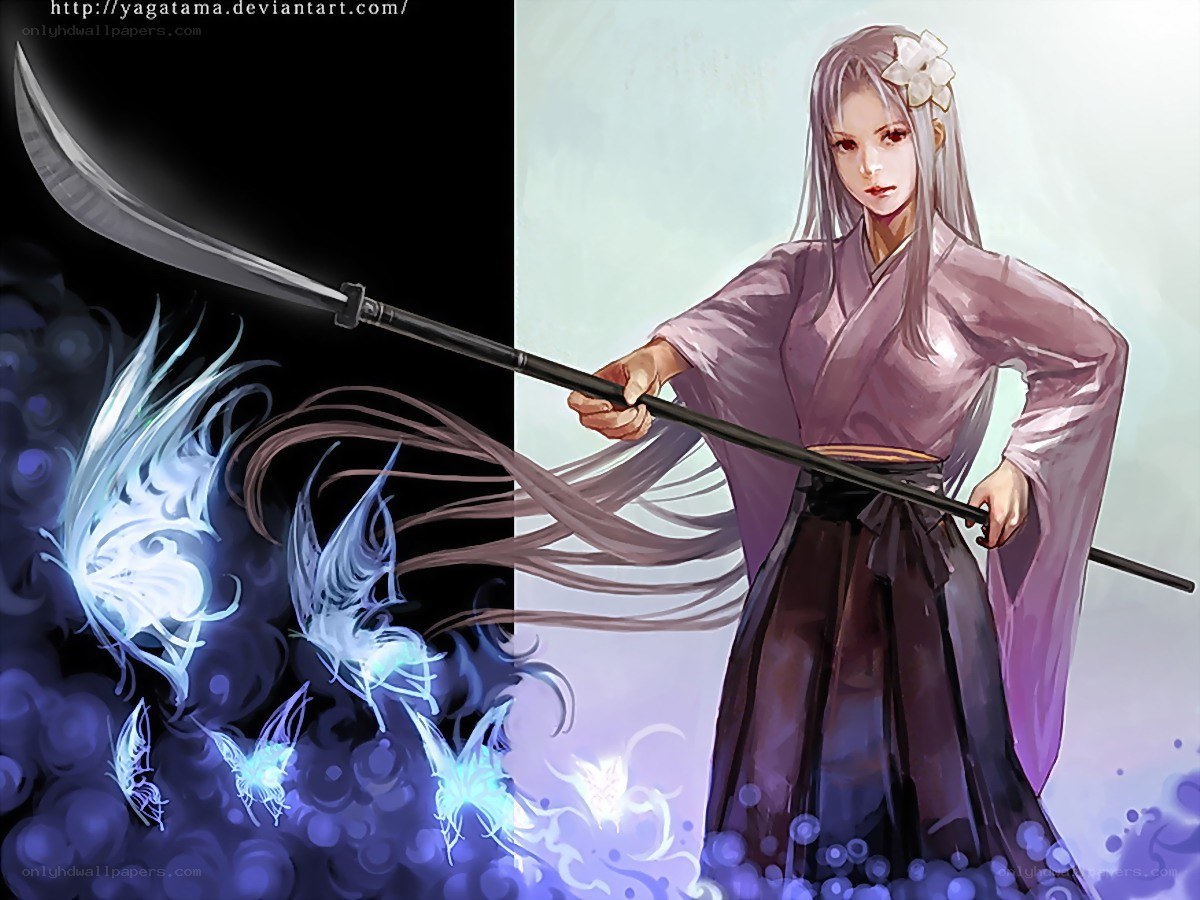 Anime warrior with scythe