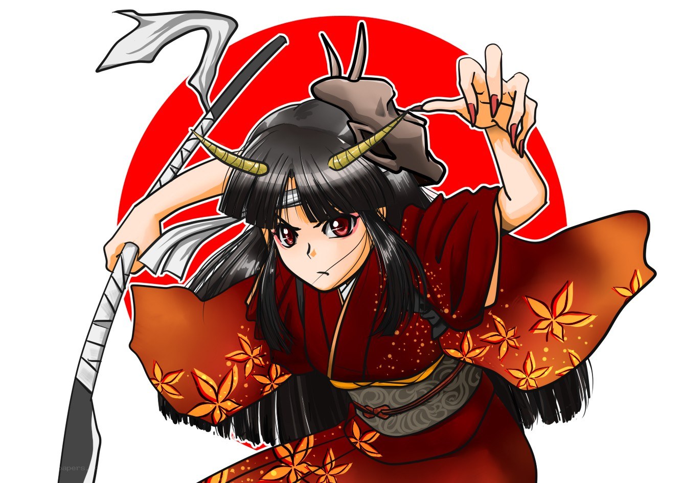anime warrior with scythe
