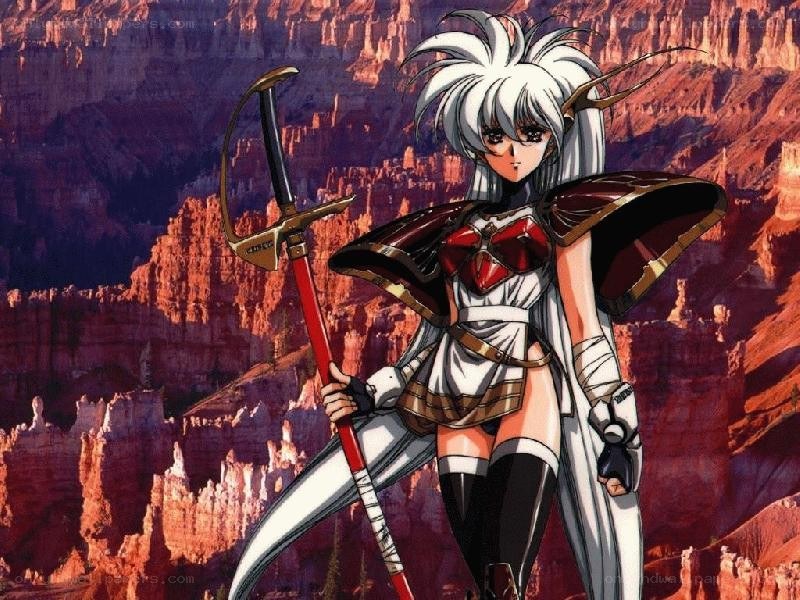 anime warrior with scythe