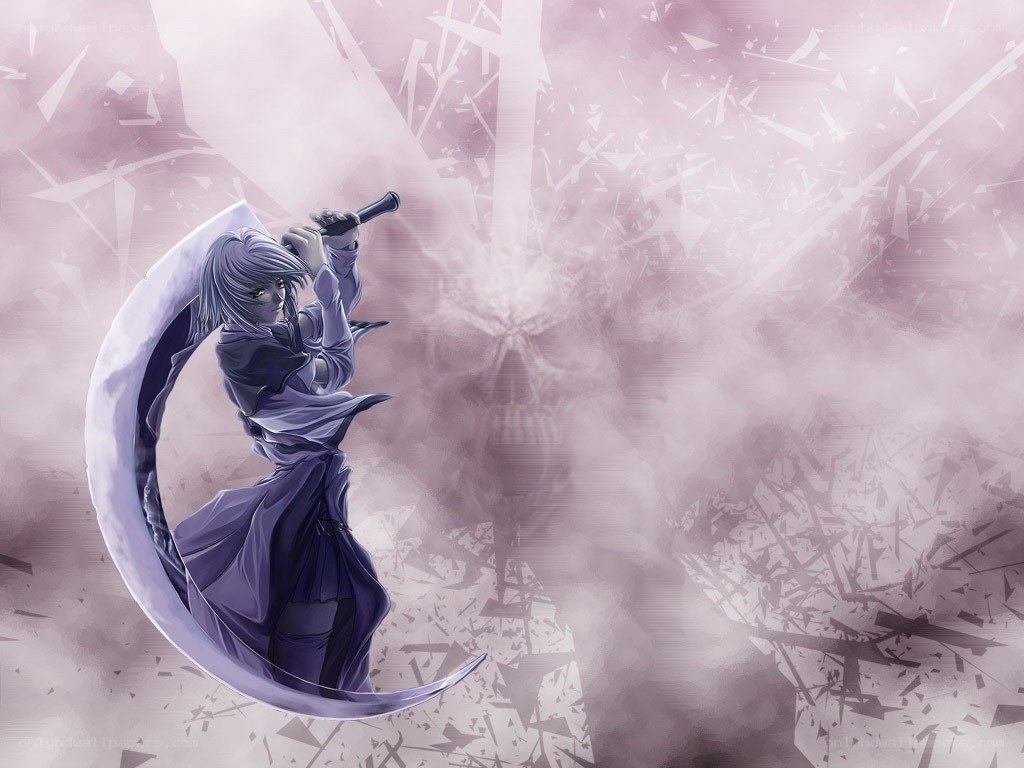 anime warrior with scythe
