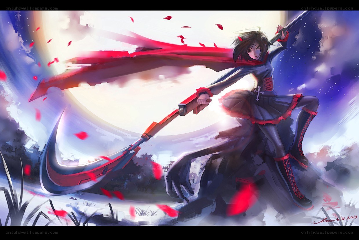 Anime warrior with scythe