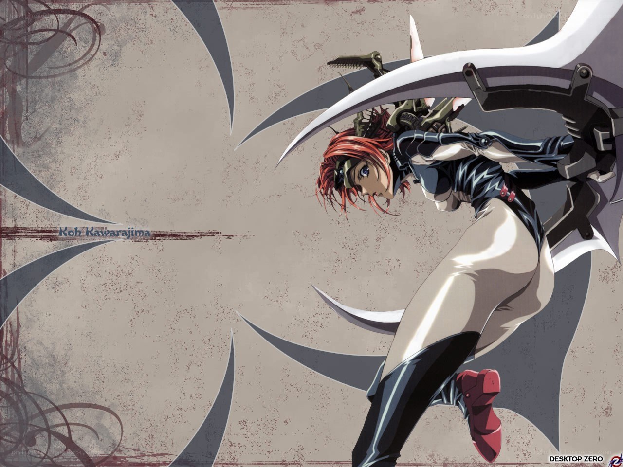 anime warrior with scythe