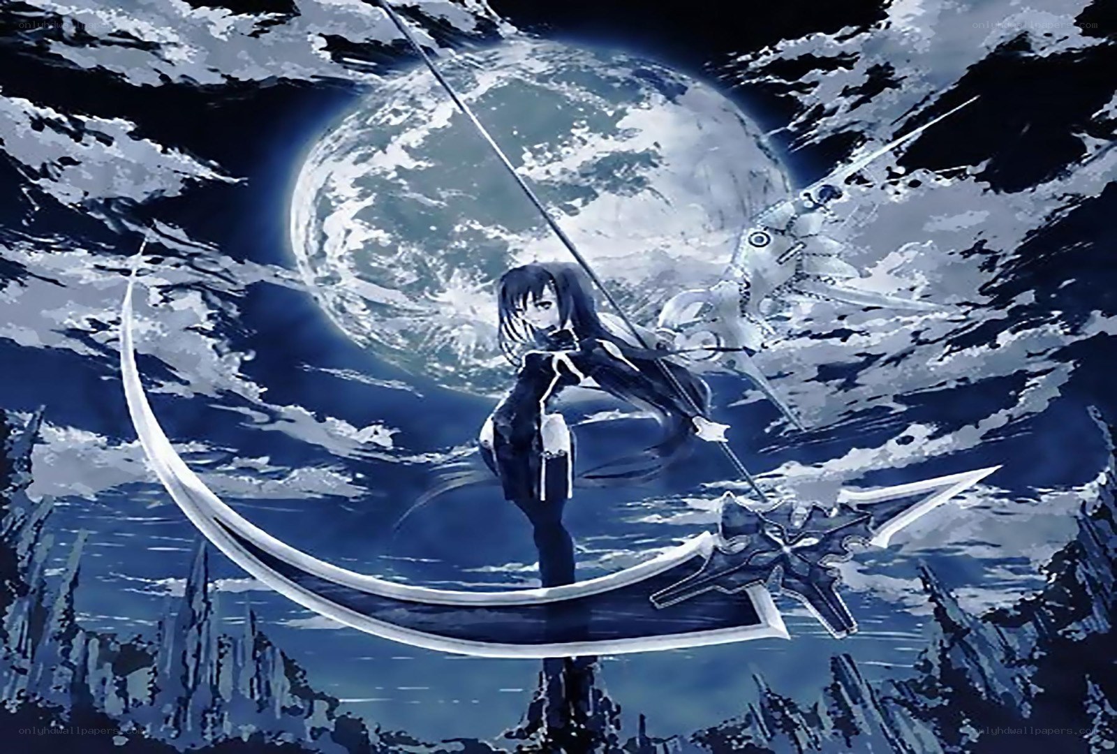 anime warrior with scythe