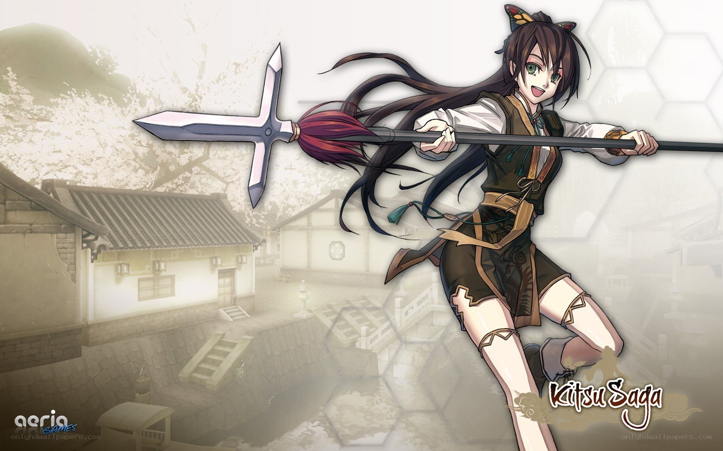 Anime warrior with spear