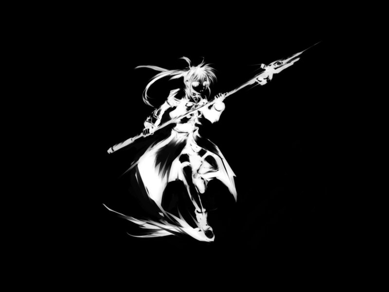 anime warrior with spear