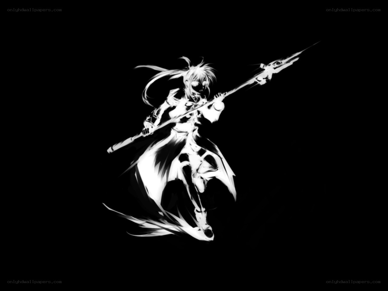 anime warrior with spear