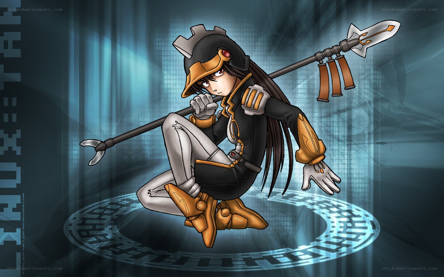anime warrior with spear