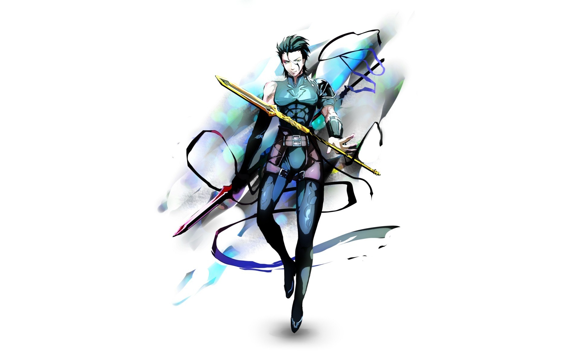 anime warrior with spear