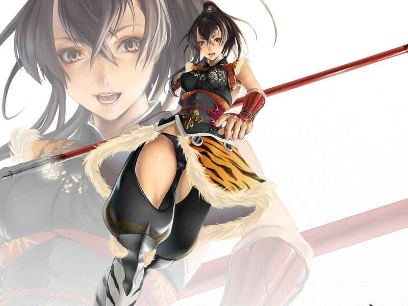 anime warrior with spear