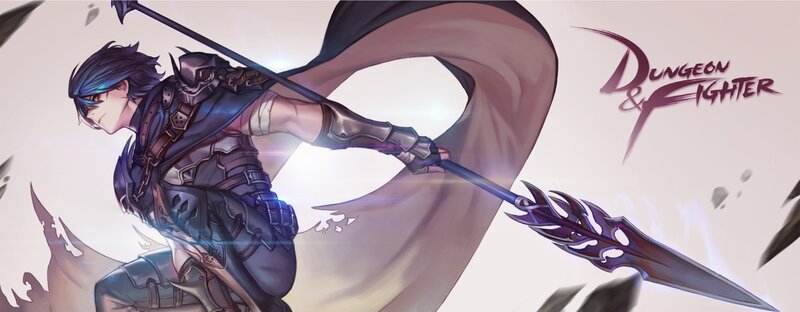Anime Warrior with Spear — Purple
