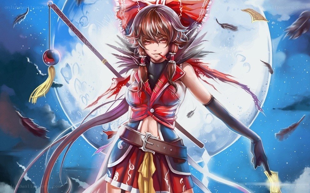 Anime warrior with staff