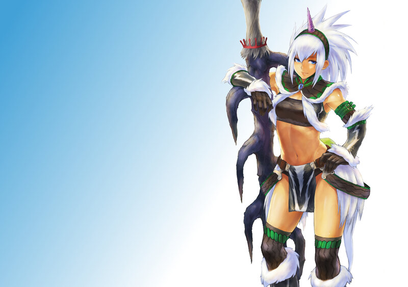 anime warrior with staff