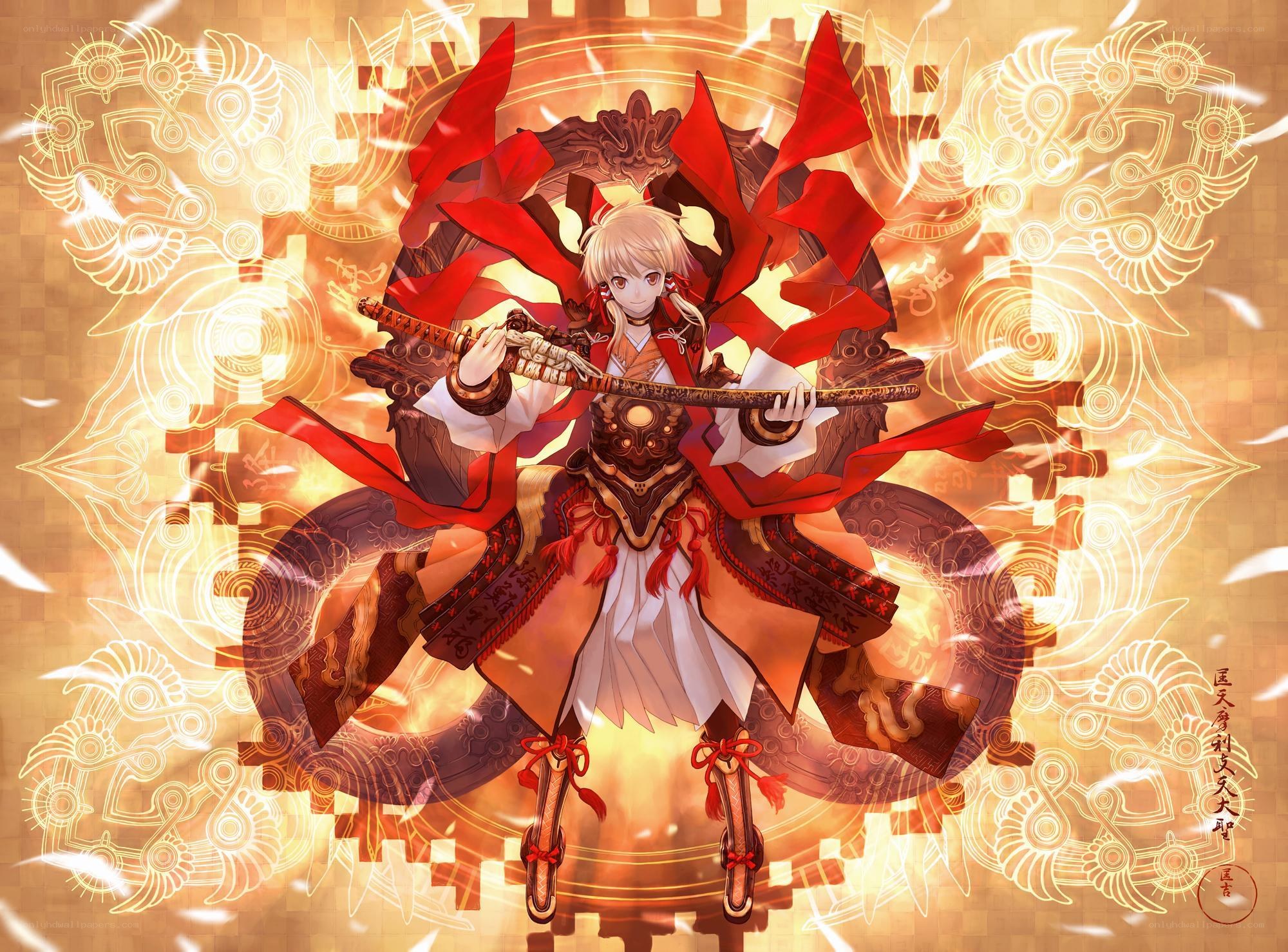 anime warrior with sword