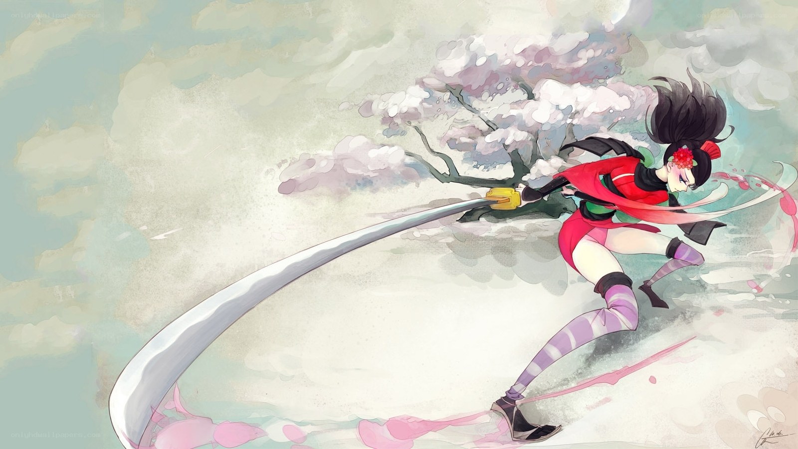 anime warrior with sword