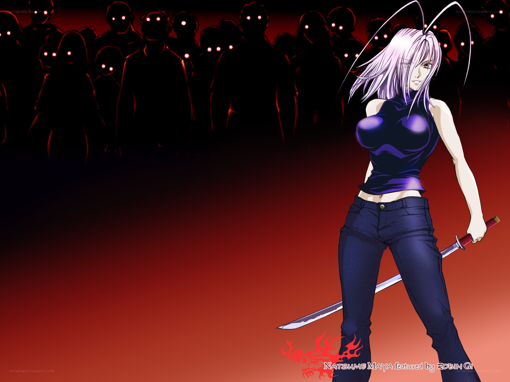 Anime warrior with sword