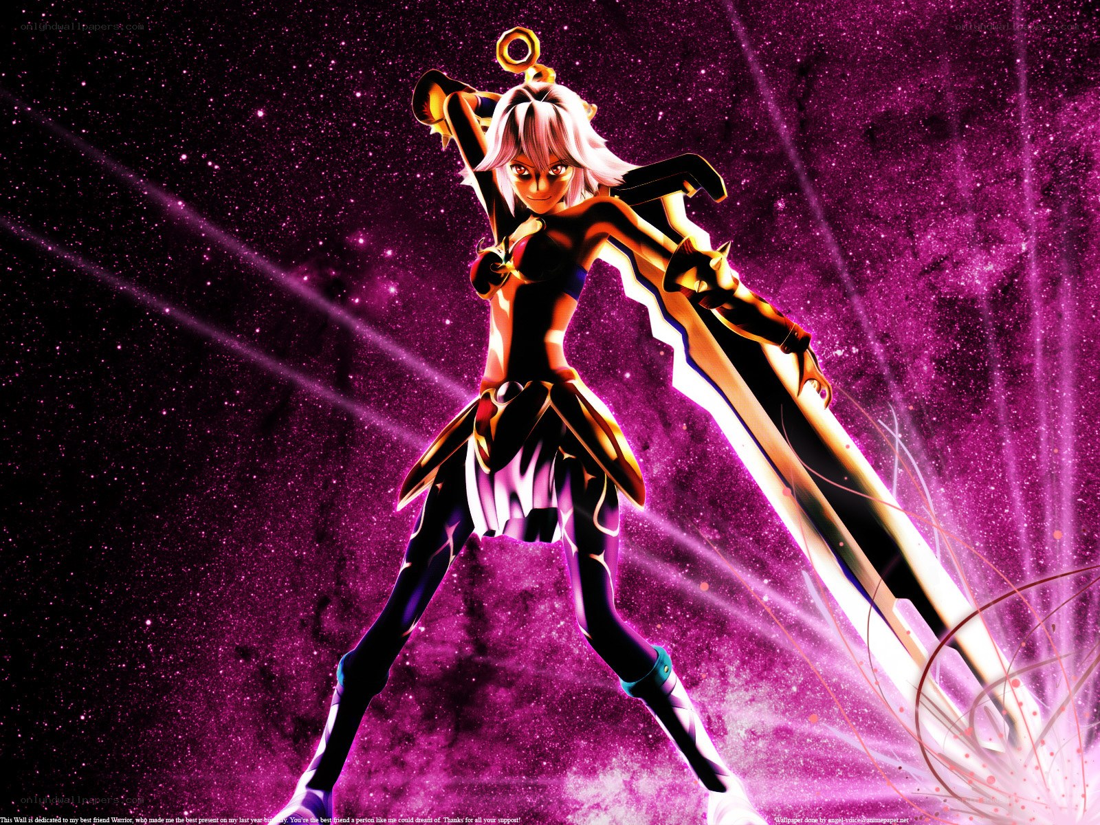 Anime warrior with sword