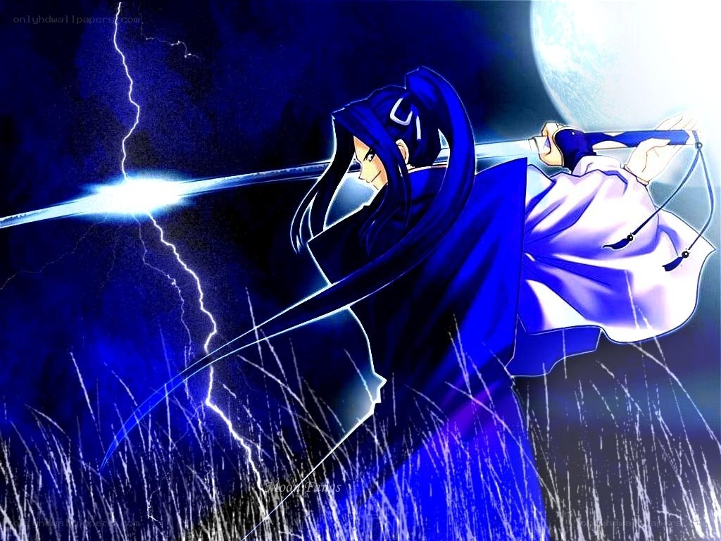 Anime warrior with sword