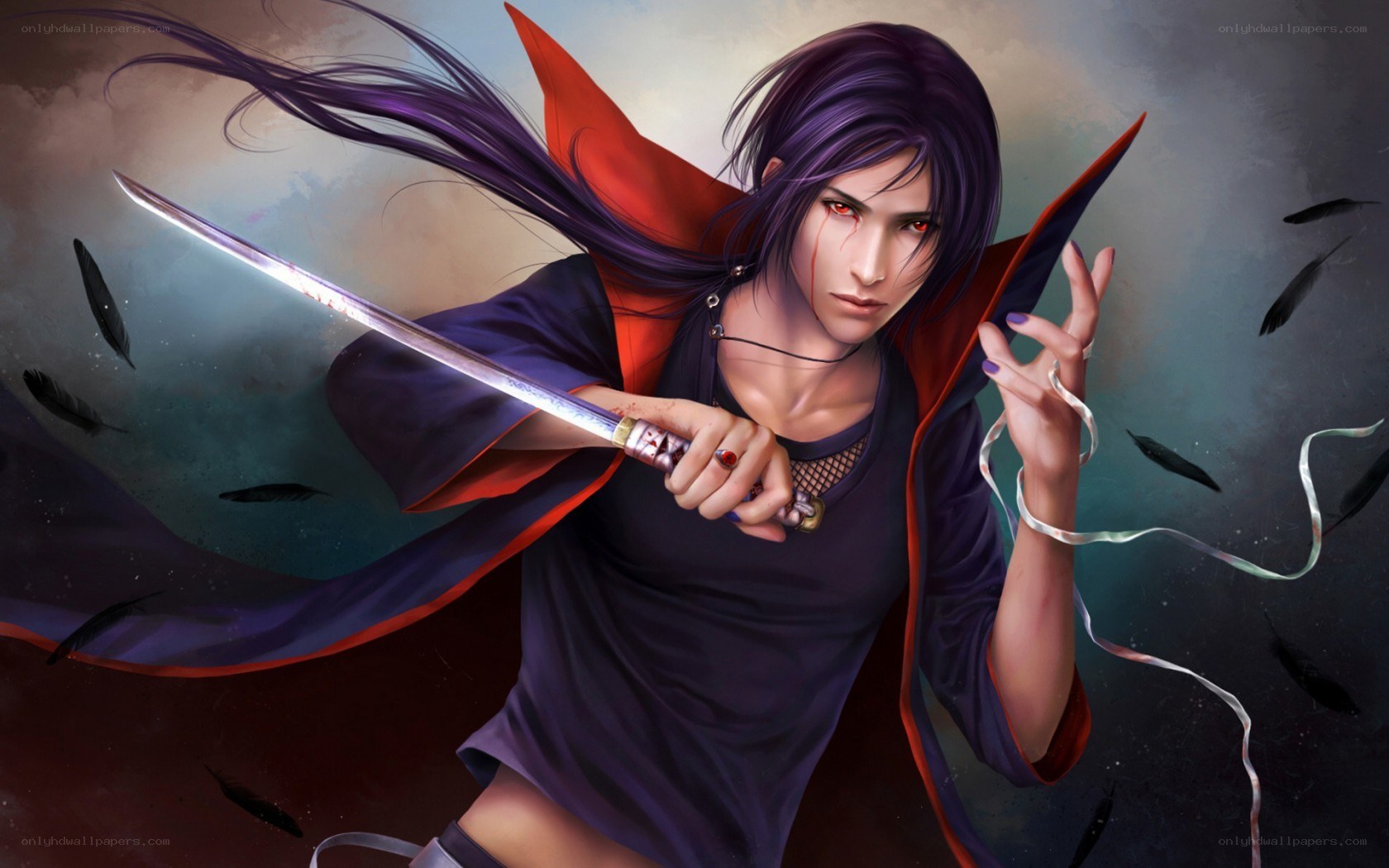 Anime warrior with sword