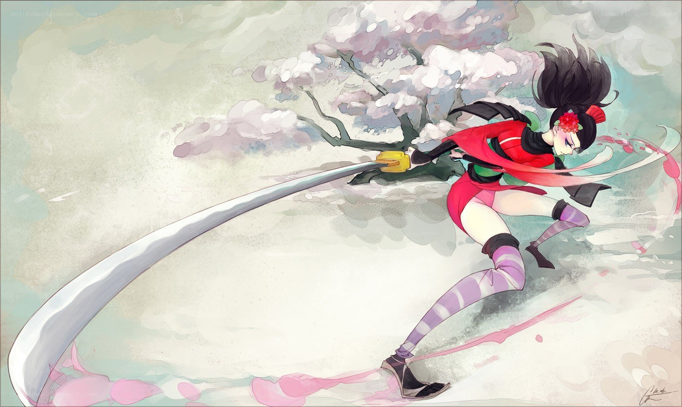 anime warrior with sword