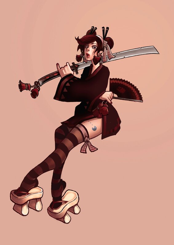anime warrior with sword