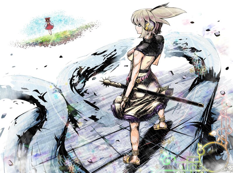 Anime warrior with sword