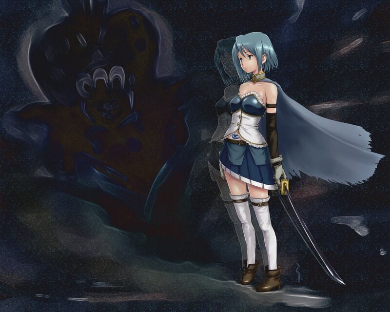 Anime warrior with sword