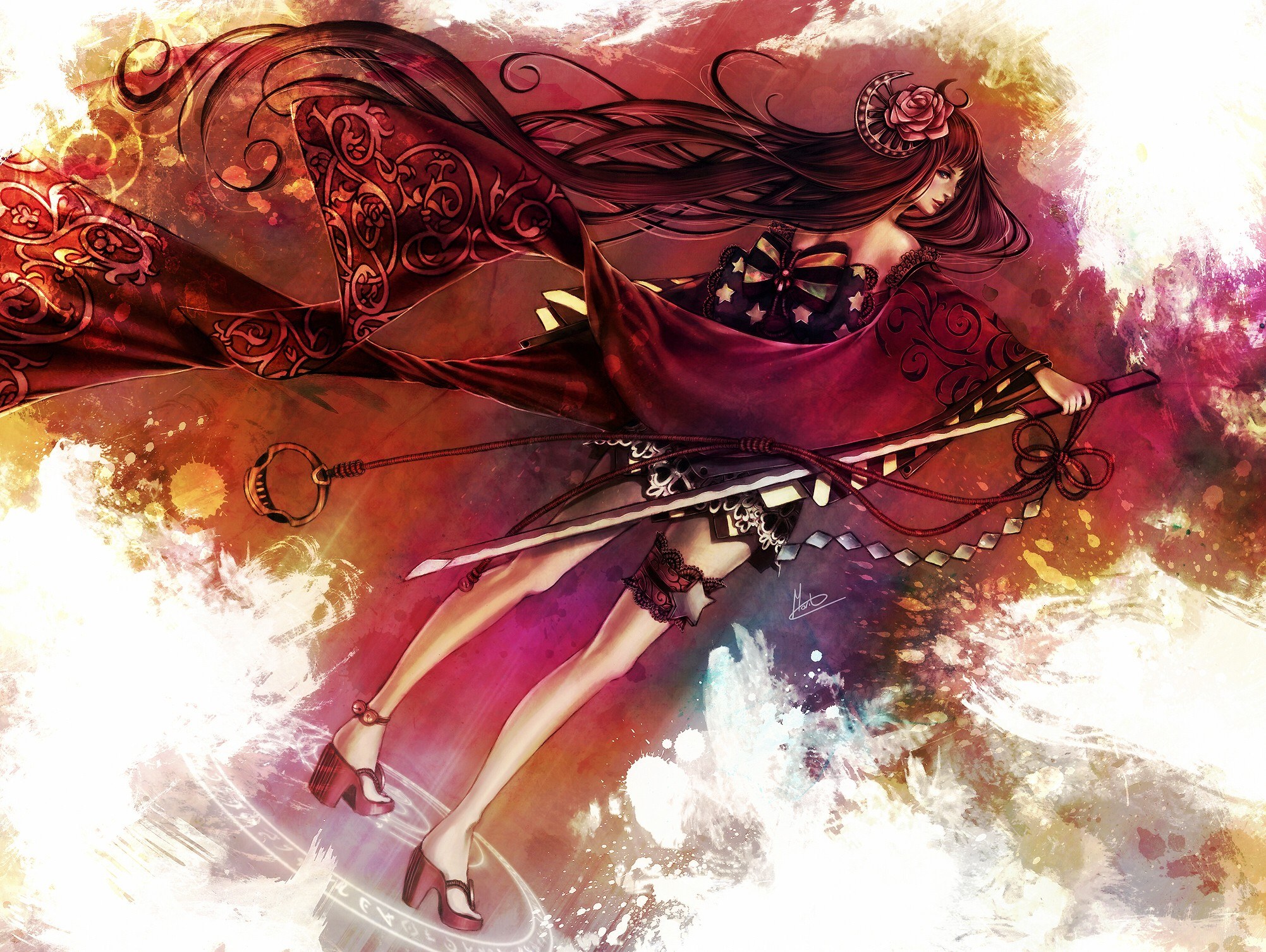 anime warrior with sword
