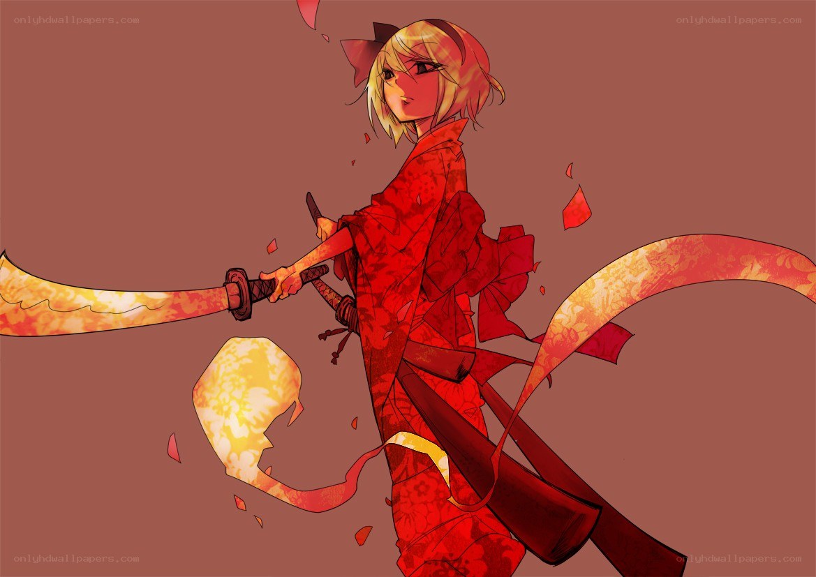 Anime warrior with sword