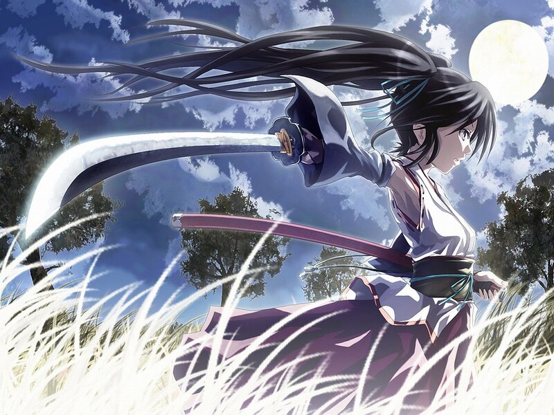 Anime warrior with sword