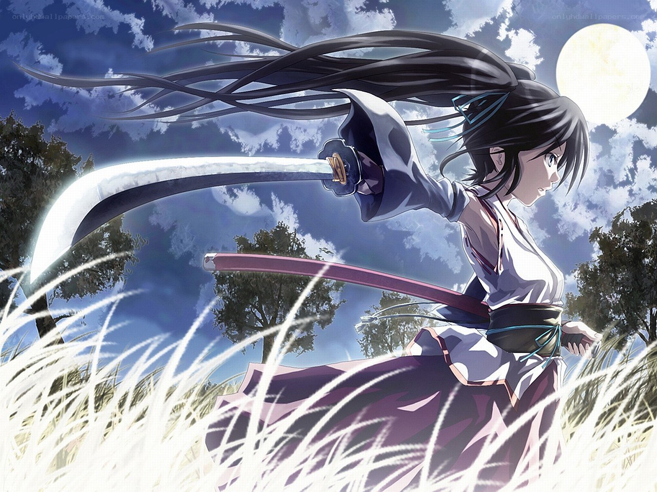 Anime warrior with sword