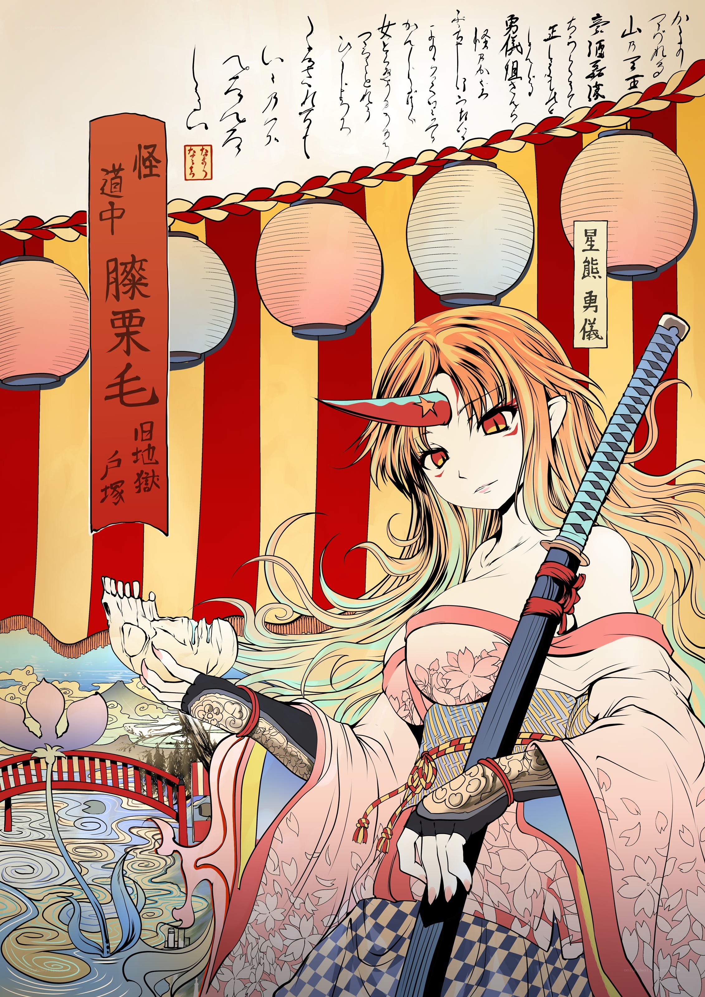 Anime warrior with sword