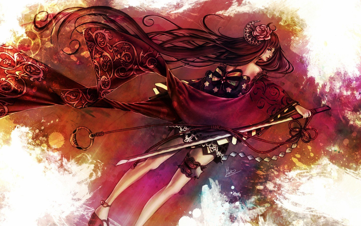 Anime warrior with sword