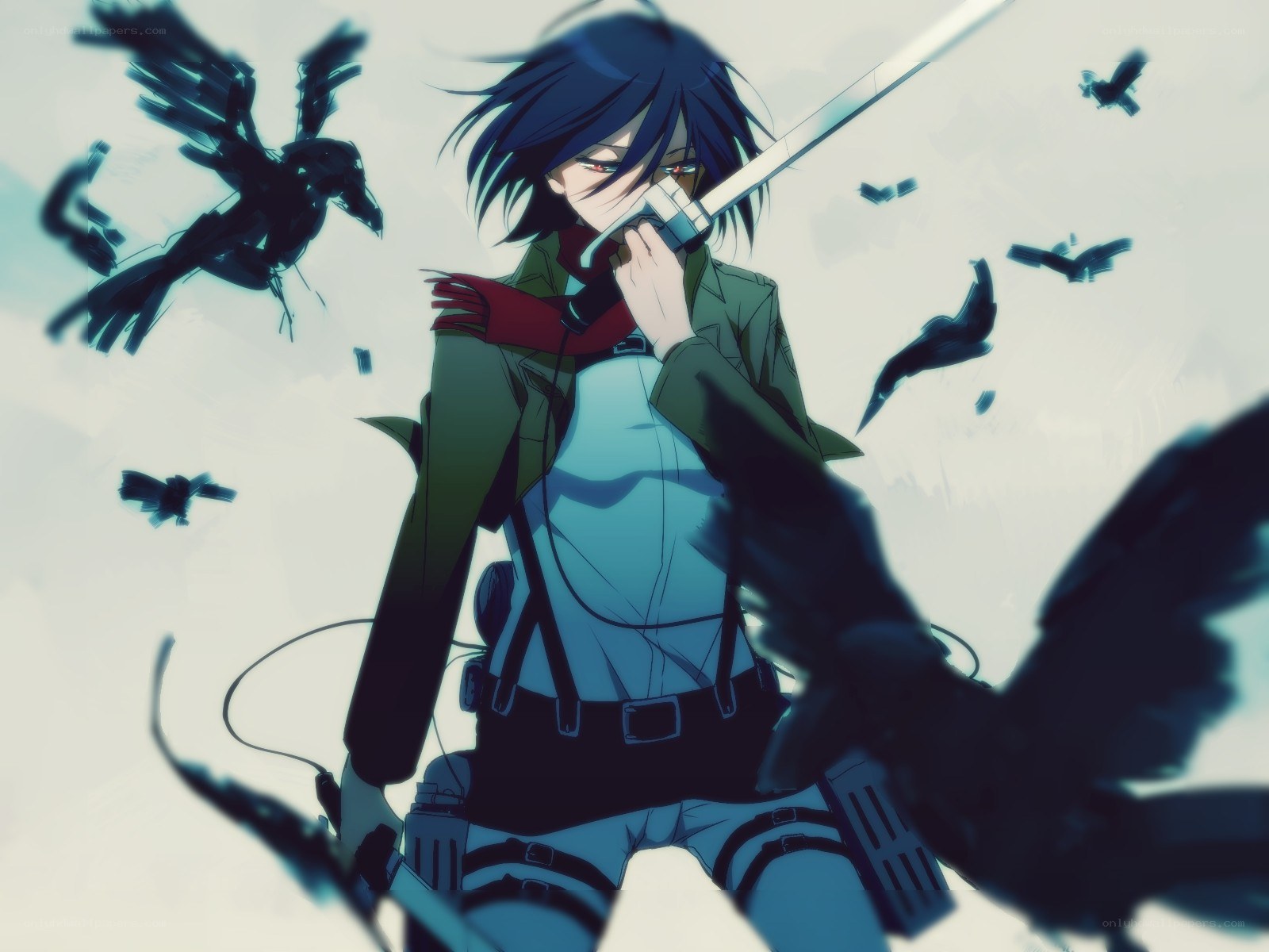Anime warrior with sword