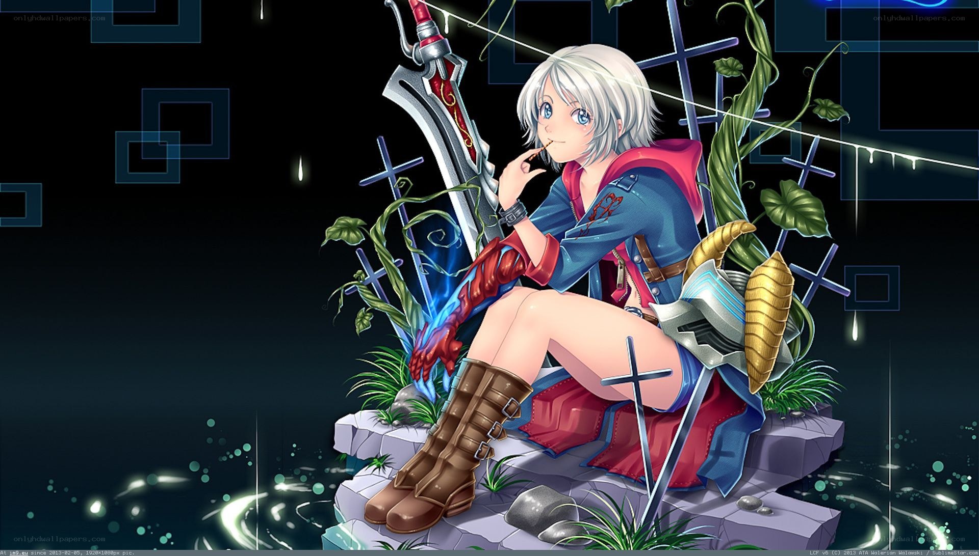 Anime warrior with sword