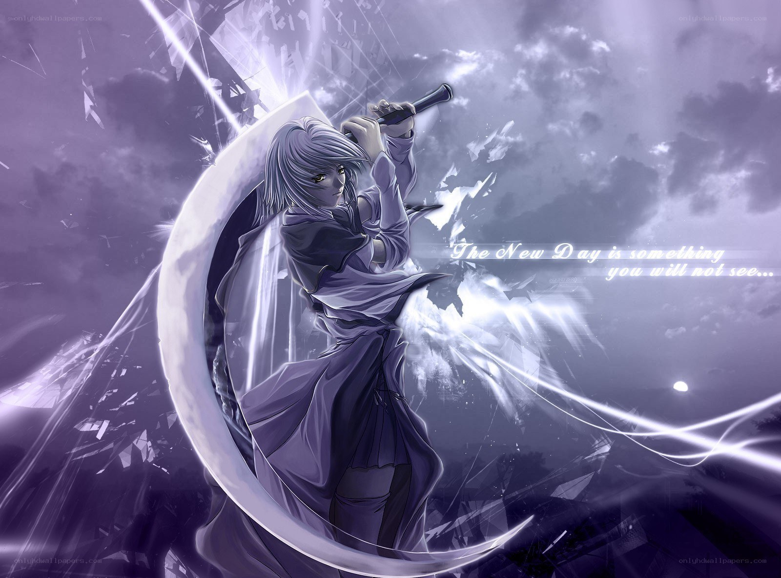 Anime warrior with sword