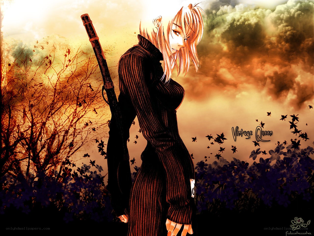 anime warrior with sword