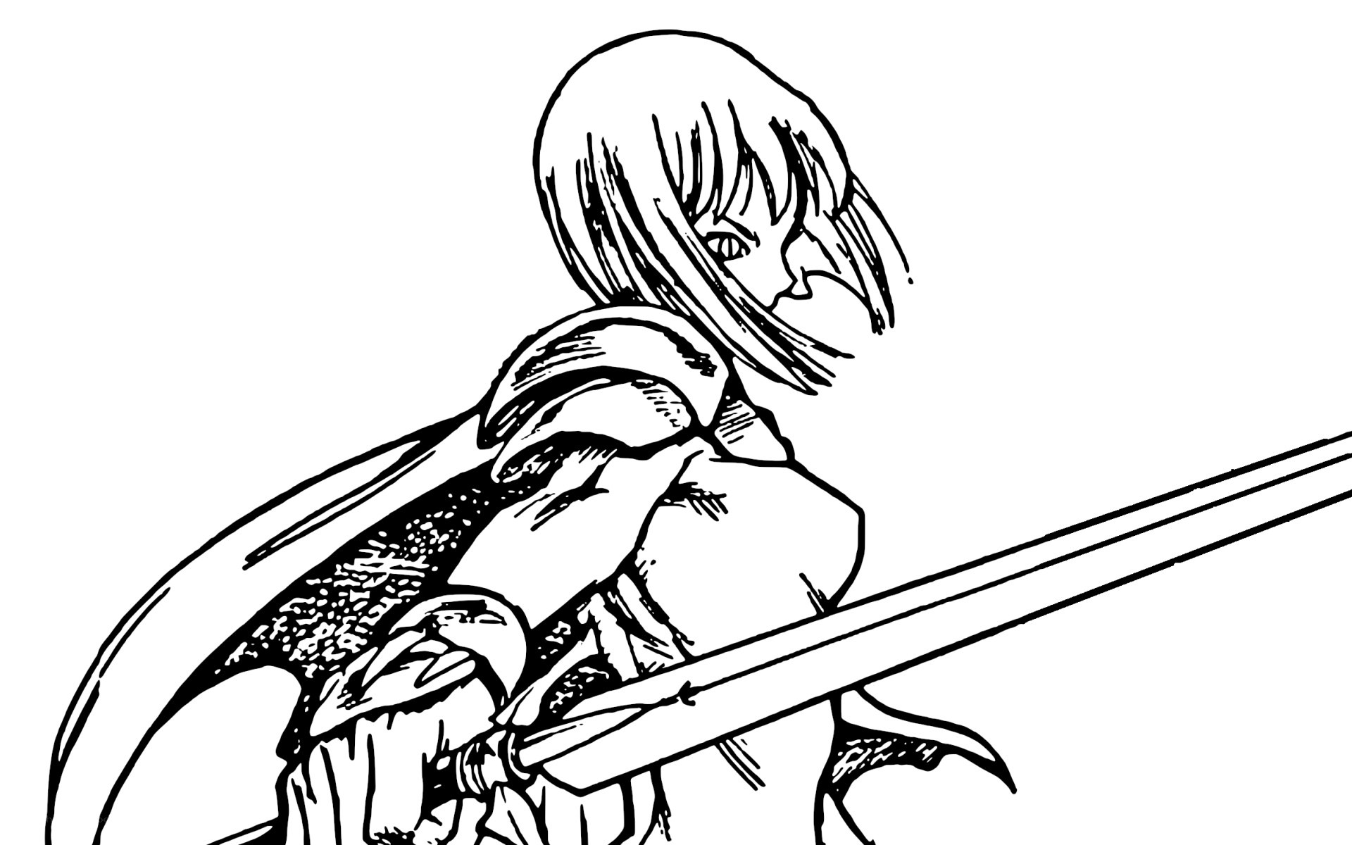 anime warrior with sword