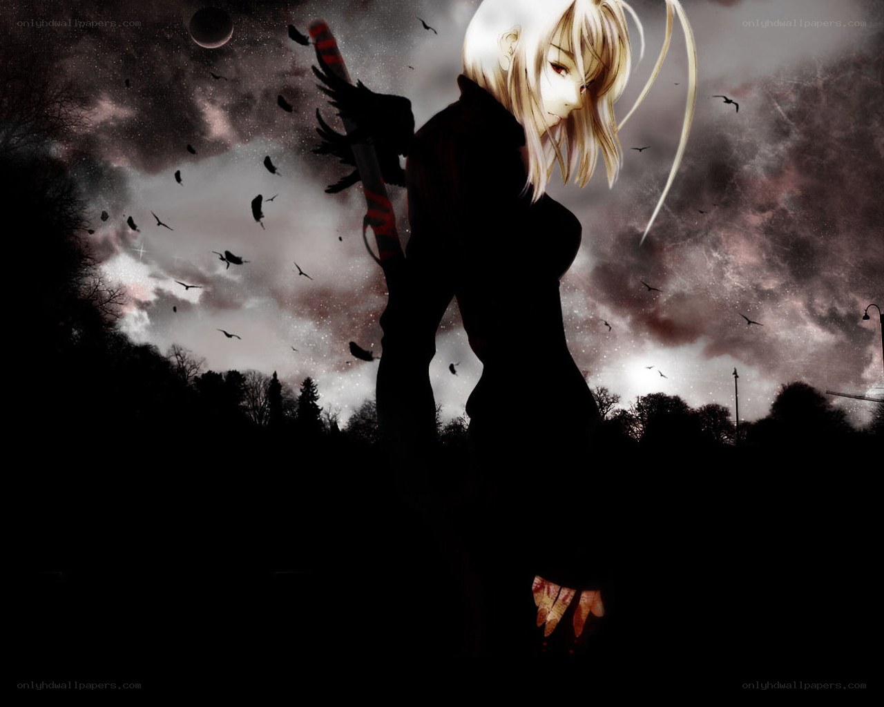 Anime warrior with sword