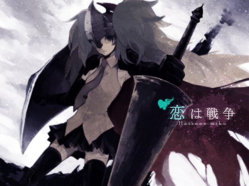 Anime warrior with sword and shield