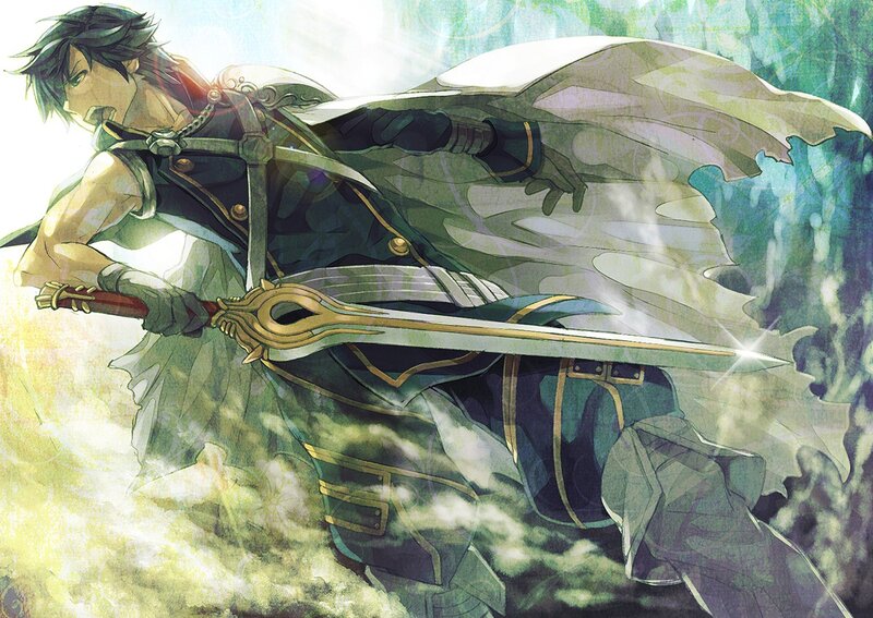 Anime Warrior with Sword — Green
