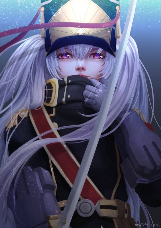 Anime Warrior with Sword — Purple, Dramatic, Night, Digital Art