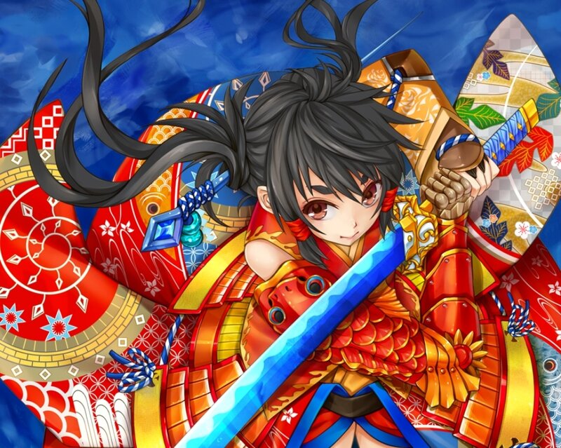 Anime Warrior with Sword — Red, Dynamic