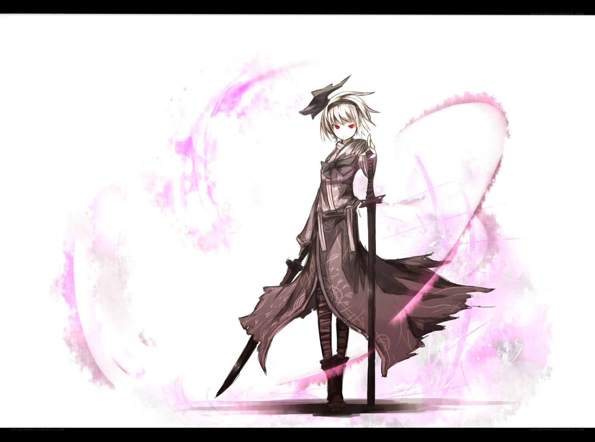 anime warrior with swords