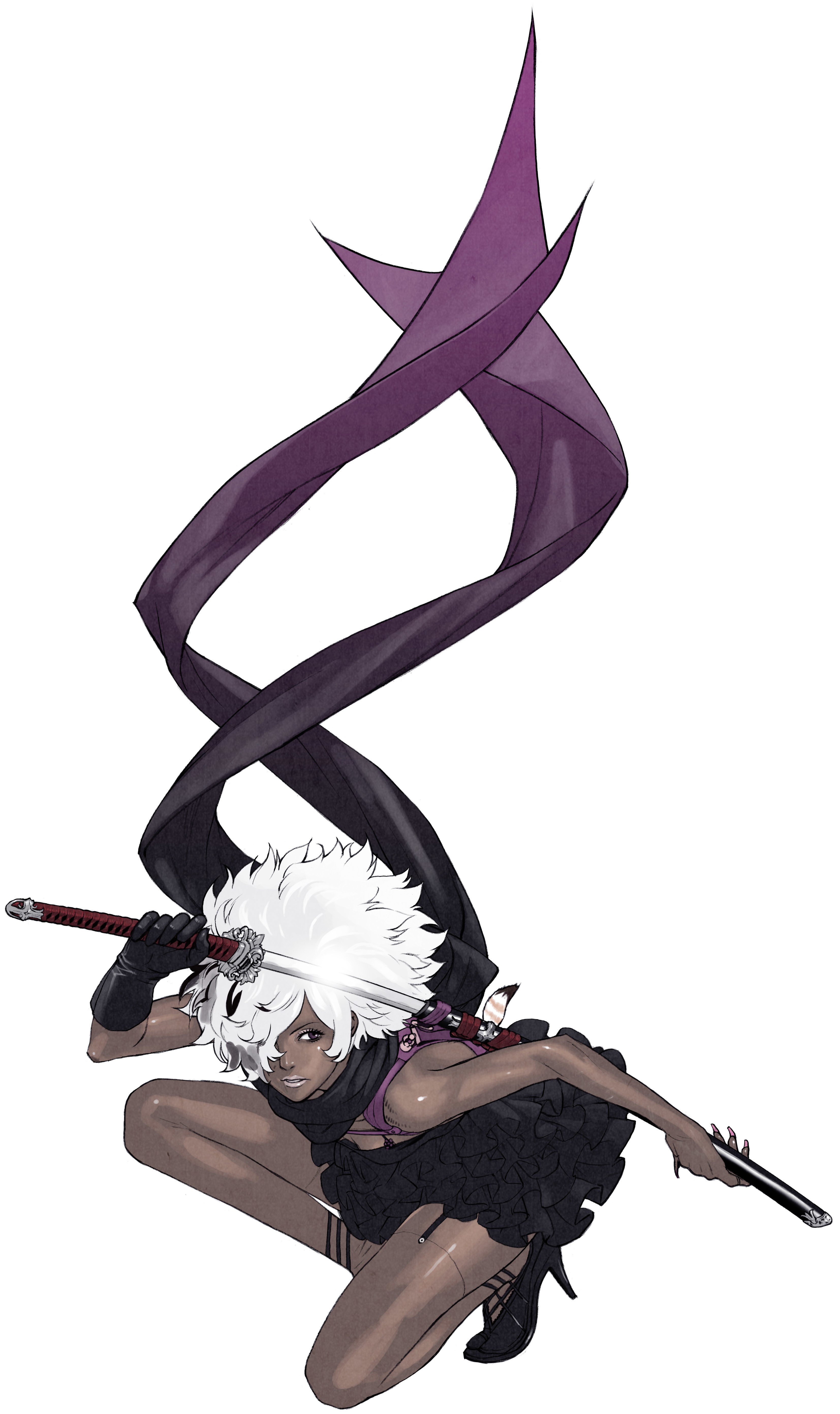 anime warrior with swords